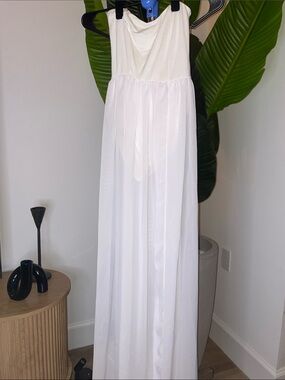 Strapless White Maxi Dress